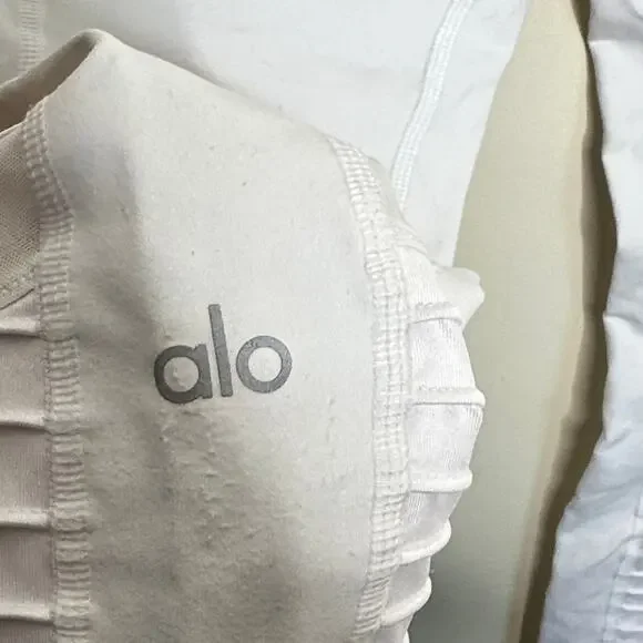 ALO YOGA High Waist Moto Legging White {Q11} - Picture 4 of 5